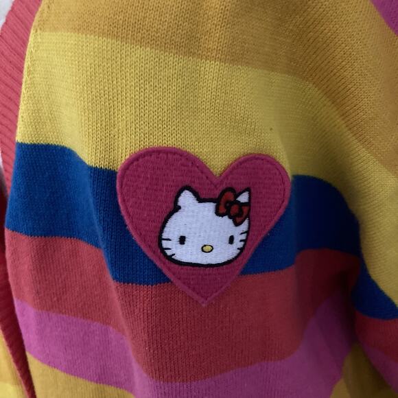 ModCloth x Hello Kitty Nostalgic Candy Heart Buttons Rainbow V-Neck Cardigan XL - Picture 10 of 12